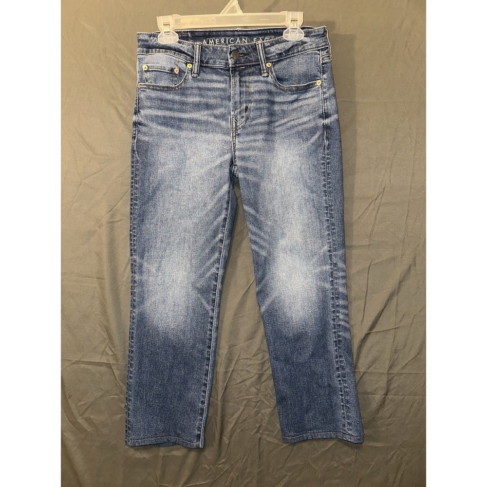 American Eagle Airflex + Jeans Mens Size 30x30 Original Straight Fit Blue Preppy